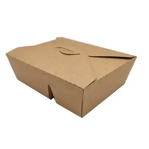 可定制的牛皮纸多隔层盒单独外卖容器纸质食品盒出售
