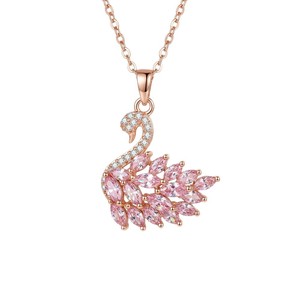 Nuevo Collar Cisne de Lujo Ligero 2026 con Incrustaciones de Cobre y Zirconia, Collar de Acero de Titanio de Moda Versátil y de Nicho de Lujo Ligero - Product Image 2