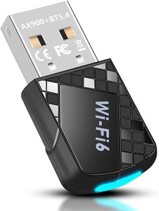 Adaptateur externe Wi-Fi 6 et USB 2.0 5.4 2-en-1 AX900Mbps 2.4G/5GHz <span class=keywords><strong>pour</strong></span> ordinateur de bureau avec pilote intégré Windows 10/11 - Product Image 1