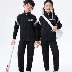 Ropa de entrenamiento juvenil azul con logotipo personalizado de poliéster para niños y adultos, ropa deportiva para entrenamiento de baloncesto, conjunto de chándal, chaqueta de fútbol - Product Image 3