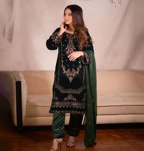 Best Seller New Designer Eco-Friendly Midi Salwar Kameez Party Wear <b>Top</b> Bottom Heavy Embroidery <b>Sequin</b> Work Kurti Dupatta - Product Image 1