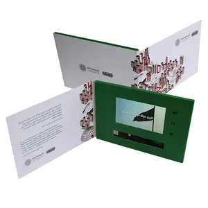 Tarjeta de invitación de vídeo personalizada, libro de vídeo con pantalla de 10 pulgadas, A5, 7 pulgadas, folleto lcd