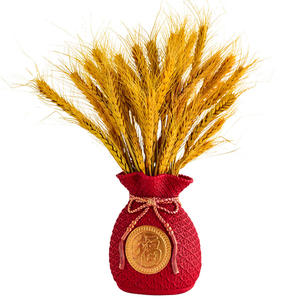 Bolsa de dinero de la suerte de estilo chino, adornos de figuritas de trigo dorado con letras fu, bolsa de la suerte para decoración de armario de Tv para el hogar - Product Image 4