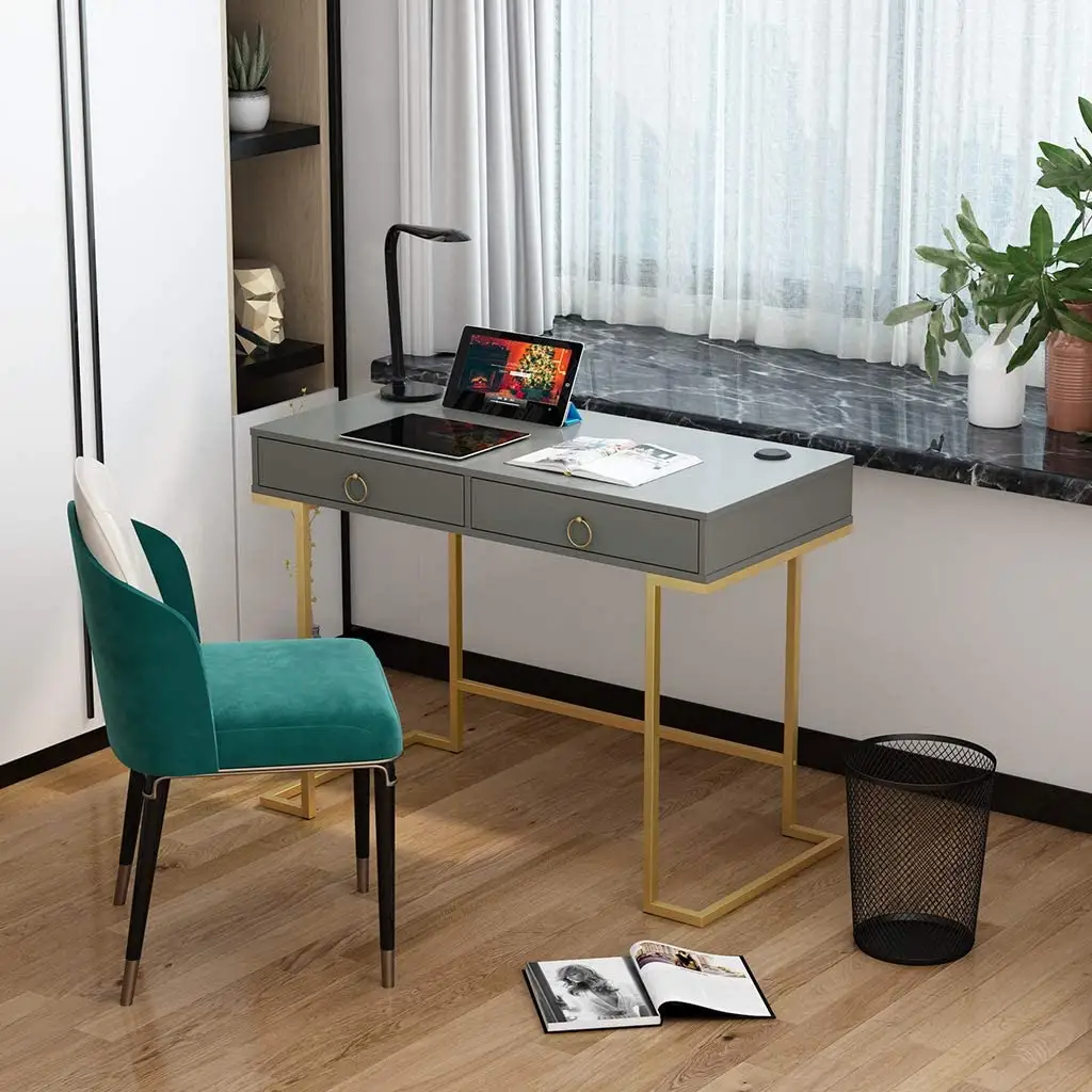 Multifunctional Office Desk with Drawers Nordic Style Computer Desk Vanity Table for Home Office