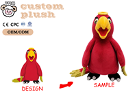 Peluche personnalisée mignonne en forme de perroquet avec rembourrage en coton PP, visage brodé, anti-stress, cadeau promotionnel