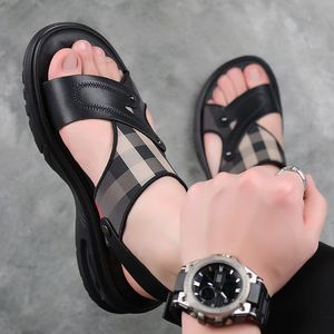 Men's Summer Open Toe Flat <b>Sandals</b> New Casual Non-slip Wear-resistant air Cushion Large Size Beach All-match Trendy - Product Image 2