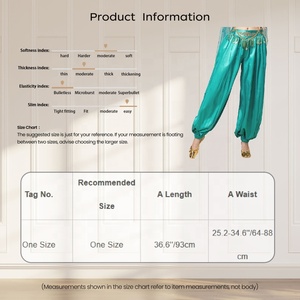 Pantalones Bombachos <span class=keywords><strong>de</strong></span> Satén para Danza del Vientre, Última Moda para Mujer, Ideales para Actuaciones <span class=keywords><strong>en</strong></span> Escenario, Fiestas Temáticas, Juegos <span class=keywords><strong>de</strong></span> Rol, Carnaval, <span class=keywords><strong>Clases</strong></span> <span class=keywords><strong>de</strong></span> Danza y Competiciones - Product Image 6