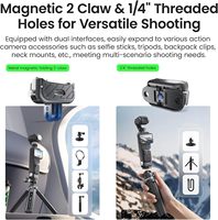 Base di Ricarica USB Type-C AMagisn per Osmo Pocket 4/3, Supporto in Acciaio Inox, Cavo a 2 Poli 1/4", Pad Antivibrazione in Silicone