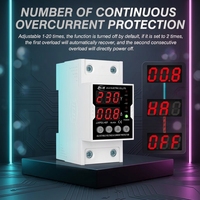 Dispositif de protection de circuit domestique 220V, neuf, à réinitialisation automatique, limiteur de surtension/sous-tension et de courant 63A