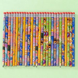 Crayons en bois HB à prix avantageux, design mignon de dessins animés d'animaux, en vrac avec gomme, cadeau créatif pour enfants - Product Image 1