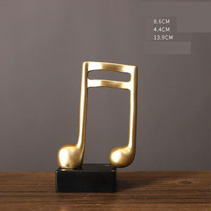 Statue Décorative Notes de Musique en Résine Moderne et Minimaliste, Cadeau Musical, Sculpture Musicale Dorée, Ornements de Bureau et Étagère d'Art à Domicile - Product Image 5