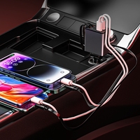Cargador de Coche Retráctil de 151W, Cargador de Coche de Carga Rápida 4 en 1 con USB-C y USB-A, Compatible con iPhone Serie Galaxy