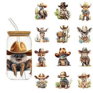 LETOP 1PCS 16oz Cowboy Spider UV para DTF Etiqueta cosmética a prueba de agua Etiqueta de transferencia Etiqueta adhesiva de botella de material PET - Product Image 1