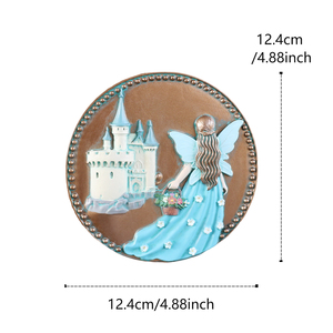 Prêt à être expédié : Plaque murale en résine 3D Fée et Château, Art mural Fée Princesse bleue peinte à la main pour la décoration intérieure - Product Image 2