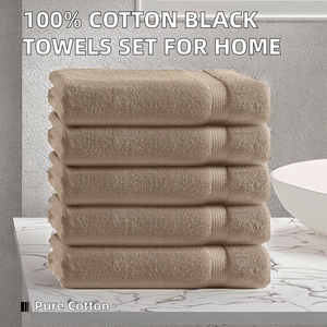 Wholesale 100% Cotton Solid Black Woven Compressed Eco-Friendly Hand <b>Towel</b> Set Luxury <b>Hooded</b> Beach Bath Disposable Hand <b>Towel</b> - Product Image 2