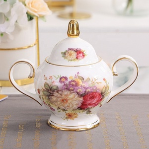 Cao Cấp Bán Buôn Bộ Trà Hộp Quà Tặng Sứ Tùy Chỉnh Xương Tốt Trung Quốc Rose Floral Bộ Trà Cao - Product Image 4