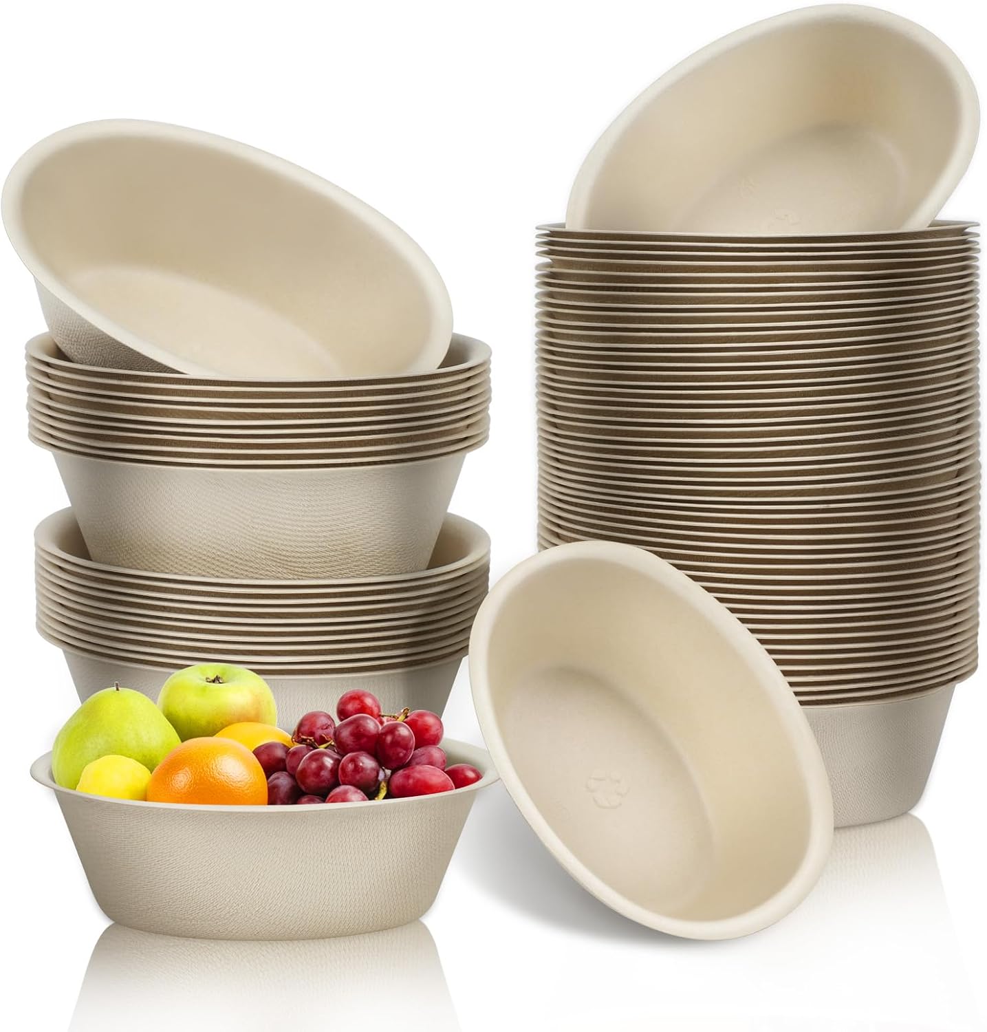 Biodegradable Sugarcane Bagasse Pulp Paper Boat Shaped 6Oz Small Disposable Food Smoothie Ice Cream Cup