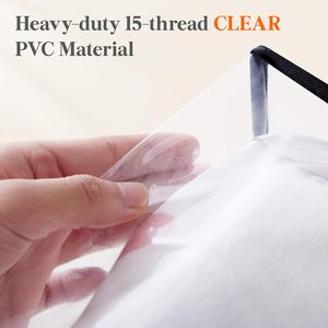 Sacs de rangement pliables transparents en vinyle plastique de 40 L pour vêtements et literie, avec fermeture éclair, pour déménagement - Product Image 2