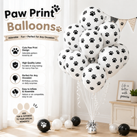 Ballon en latex écologique non toxique de 12 pouces, motif animalier rose doré, imprimé patte de chien, pour décorations de jardin, Ramadan, festif