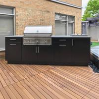 Armoires de cuisine d'extérieur personnalisées au toucher pour patio avec réfrigérateur Armoire de cuisine d'extérieur antirouille en acier inoxydable 304