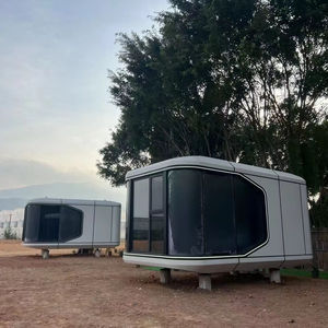 Módulo de Oficina Moderno en Contenedor, Diseño Rectangular con Ventanas Grandes de Vidrio y Acabado Plateado Elegante - Product Image 2