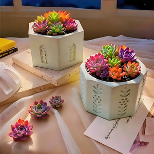 Dm1249 phong cách Ả Rập DIY mọng nước trồng nồi bê tông bình thạch cao xi măng khuôn hương Burner nến Jar chủ khuôn mẫu cho hàng thủ công - Product Image 5