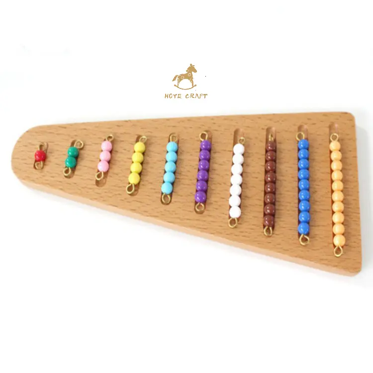 Montessori teaching aids kids learning counting number chain plastic colored math beads