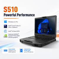 Ordinateur portable semi-robuste Getac S510 15,6 pouces avec nouveau clavier anglais, écran de 15,6 pouces, certifié MIL-STD-810
