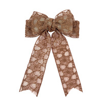 Barrette à cheveux Daou en polyester souple avec nœud en dentelle, élégante et rétro, pour femme, idéale pour les fêtes