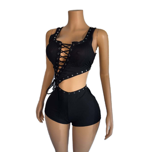 Ensemble 2 pièces en jean vintage pour femme, automne-hiver 2025, haut brodé imprimé et short mi-cuisse, séchage rapide, personnalisable - Product Image 1