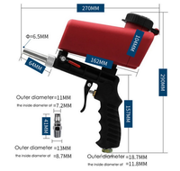 Sableuse pneumatique portative Anti-rouille, Mini pistolet de pulvérisation de sable, sableuse réglable