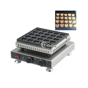 Commercial Heart Shape Mini Pancake Maker 25pcs Electric Dutch Pancake Machine 110V 220V Poffertjes Maker For Snack Bar