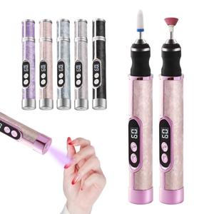 0728 Led Screen Multi-color Mini <b>Nail</b> File 5 Adjustable Speeds Professional Drill Machine Quick Drying Cordless Pen - Product Image 3