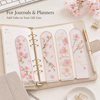 Marcadores de Libros Personalizados de Organza Bordada con Flores de Cerezo, Marcadores de Páginas Transparentes con Diseño Floral para Regalos, Venta al por Menor y Eventos