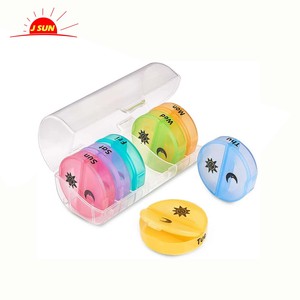 Pill Box 7 Day Best Selling Product Daily Pill Organizer Weekly AM/PM Pill Box Round Medicine Organizer 7 Day Pill Container
