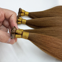 Extensions de Cheveux Humains 100% Remy Kératine de Gros 12A Double Drawn Style Kinky Couleur Naturelle à Pointe Plate