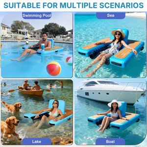 Inflatable Pool Lounger With Comfortable Sling Seat Back Rest for Pool <strong>Beach</strong> <strong>Lake</strong> and More - Product Image 6