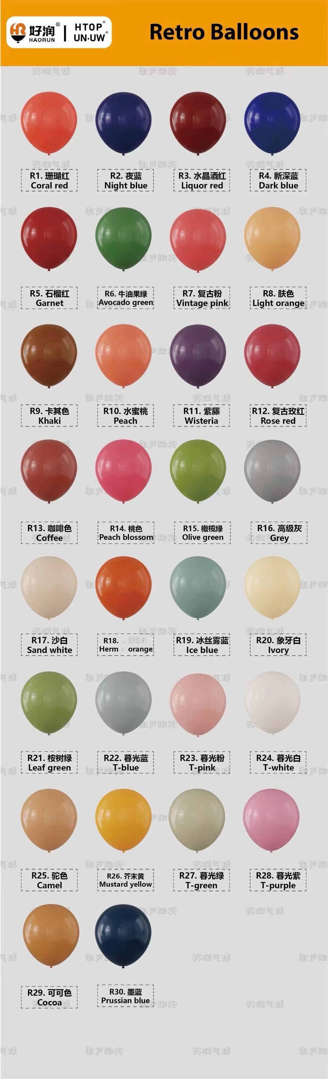 all colors are available for 5,10,12,18 and 36inh