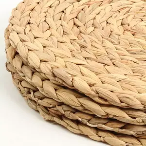 6件套编织餐垫圆形水葫芦餐垫编织藤条桌垫/天然手工编织水葫芦餐垫
