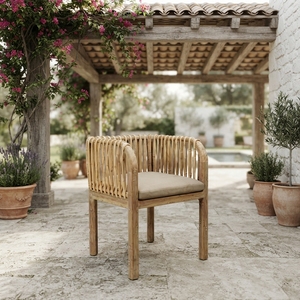Silla de Comedor Elena con Cojín, Silla de Comedor Moderna Tapizada en Madera Maciza para el Hogar y Restaurantes - Product Image 3