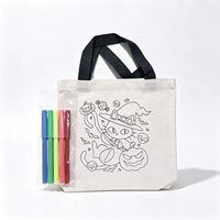 Kit de sac à main DIY Halloween, sac en toile à personnaliser pour parents et enfants, artisanat réutilisable, sérigraphié, style mode, animaux, musique