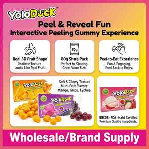 Yoloduck Vente directe usine Peelerz Bonbons gélifiés à la mangue, doux, sucrés, pelables, en forme de fruits - Product Image 4