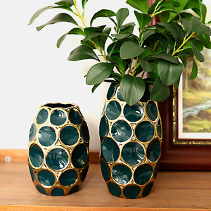 Modern Simple Luxury Golden Light Ceramic <strong>Flower</strong> <strong>Vase</strong> Ornaments for Living Decorative Ceramic Bottles - Product Image 3