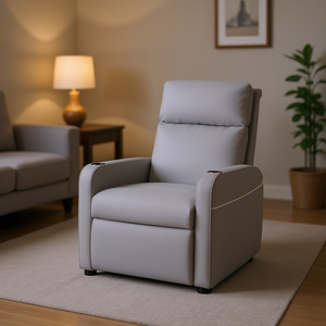 Sillón Reclinable de Masaje de Tela Gris Claro, Masaje Corporal Completo, Enchufable, para Uso Doméstico - Product Image 2