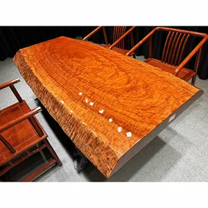 מפעל עץ מותאם אישית לוח עץ טבעי congo Rosewood אוכל שולחן טבעי קצה לוח עץ