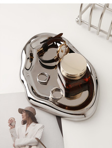 Vassoio <span class=keywords><strong>in</strong></span> <span class=keywords><strong>ceramica</strong></span> artigianale di lusso-argento placcato frutta piatto <span class=keywords><strong>da</strong></span> Dessert, vassoio decorativo - Product Image 2