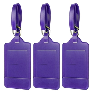 Custom Logo PU Leather Luggage Travel <b>Tag</b> Suitcase Privacy Cover Name <b>ID</b> Card Luggage <b>Tag</b> With Stainless Steel Loop - Product Image 1