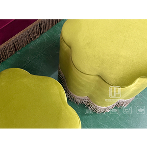 Silla Cilíndrica de Terciopelo Verde Claro de Diseño para Múltiples Escenarios, Silla Simple para Sala de Estar de Hotel o Villa, Muebles para Sala de Estar - Product Image 3
