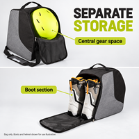 Sac à bottes de ski noir et gris avec bandoulière et compartiments séparés