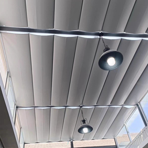 Venta al por mayor inteligente motorizado claraboya techo persianas eléctricas retráctiles toldos para techo de cristal y parasol atrio - Product Image 6